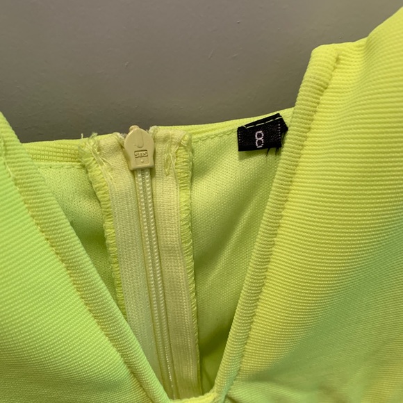 Neon yellow mini dress, size 8 UK size 4 US, worn once & in perfect condition - Picture 5 of 5